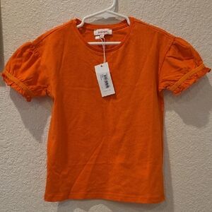 Catimini Kids Bright Orange Short Sleeve Tee